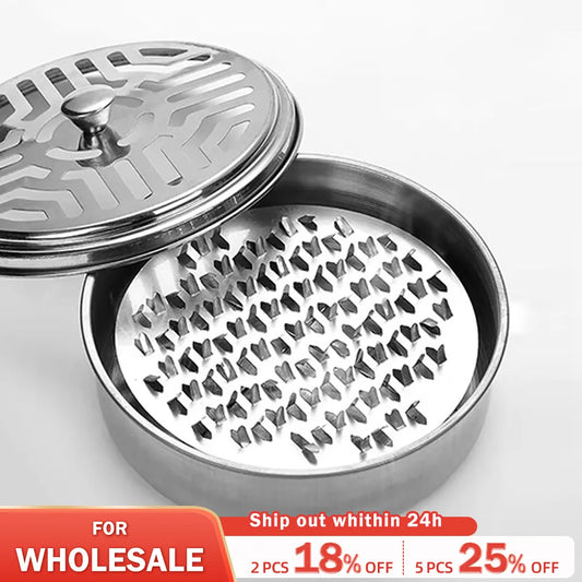 1pc Stainless Steel Mosquito Repellent Incense Box Ash Tray