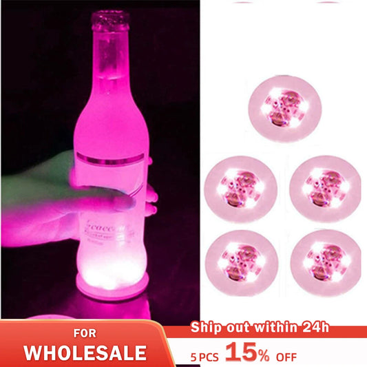 LED Luminous Coasters Light Up Glass Drinking Bottle Cup Mat